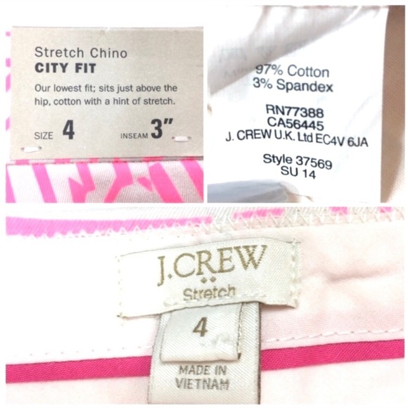 NWT J.Crew Stretch Chino City Fit Print Shorts - Picture 4 of 5